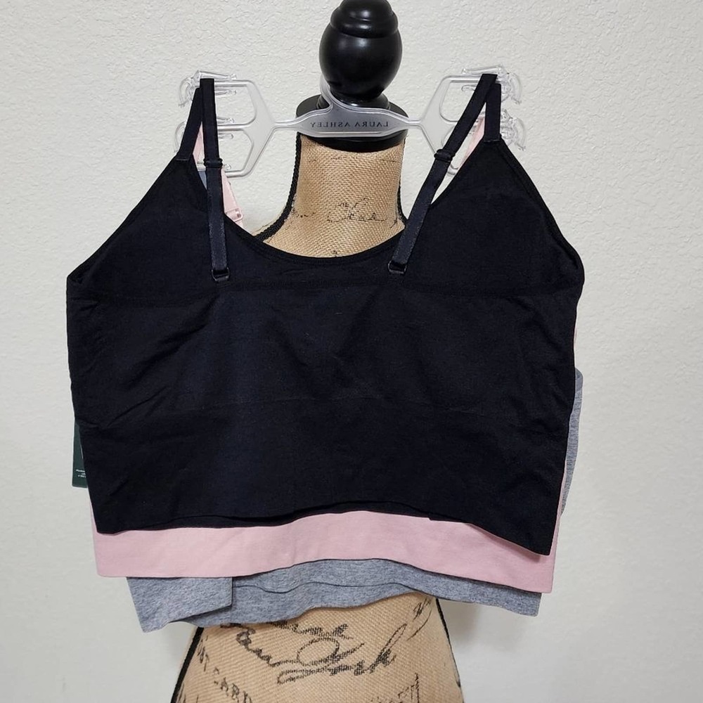 Laura Ashley 3pk longline sports active lounge wear bras plus size 2X 3X new - Picture 6 of 9